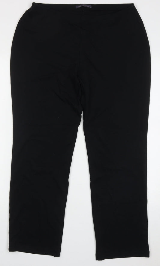 Marks and Spencer Womens Black  Polyester Trousers  Size 14 L30 in Regular