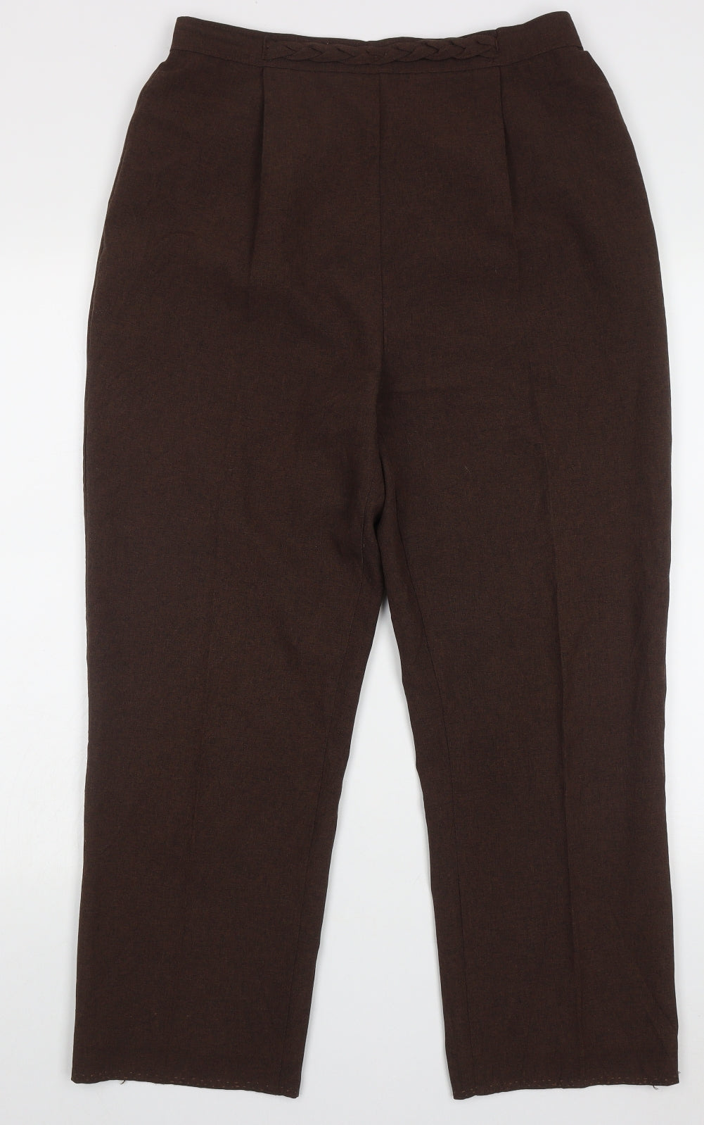 slimma Womens Brown  Polyester Trousers  Size 14 L29 in Regular