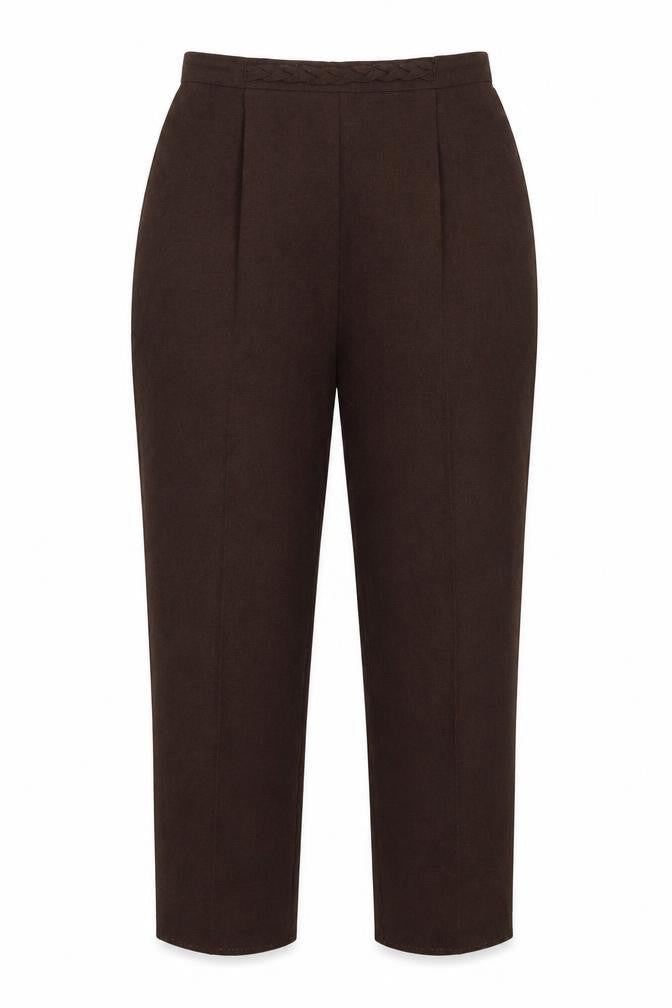 slimma Womens Brown  Polyester Trousers  Size 14 L29 in Regular