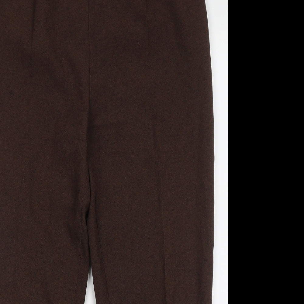 slimma Womens Brown  Polyester Trousers  Size 14 L29 in Regular