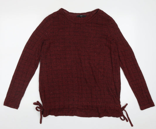 NEXT Womens Red Crew Neck  Viscose Pullover Jumper Size 12