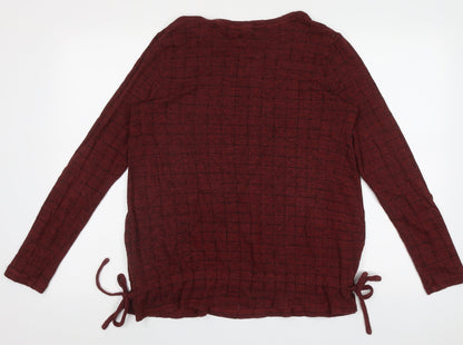 Next Womens Red Crew Neck  Viscose Pullover Jumper Size 12