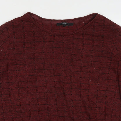 Next Womens Red Crew Neck  Viscose Pullover Jumper Size 12