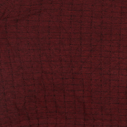 Next Womens Red Crew Neck  Viscose Pullover Jumper Size 12