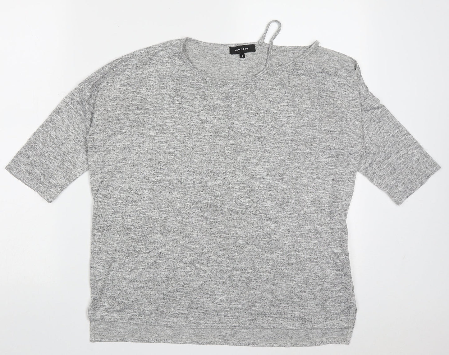 New Look Womens Grey Crew Neck  Polyester Pullover Jumper Size S