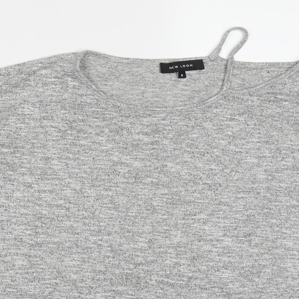 New Look Womens Grey Crew Neck  Polyester Pullover Jumper Size S