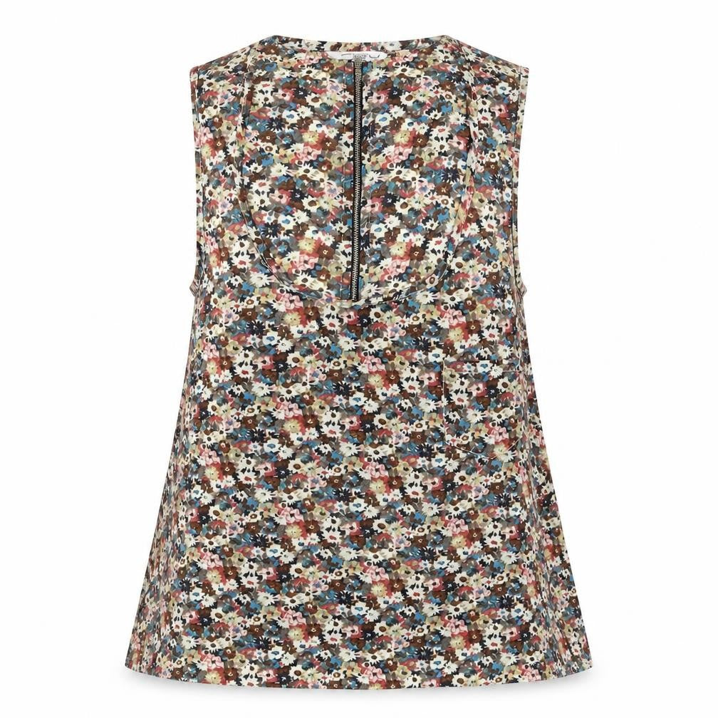 New Look Womens Multicoloured Floral Polyester Basic Tank Size M Scoop Neck
