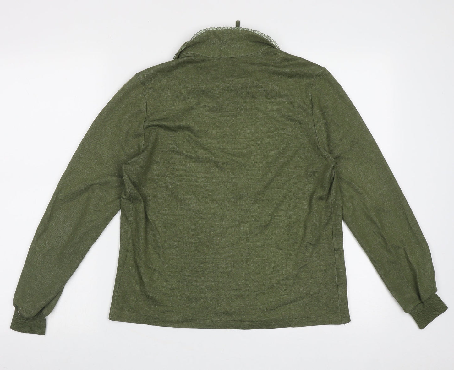 St.Micheal Womens Green Collared  Acrylic Pullover Jumper Size 12