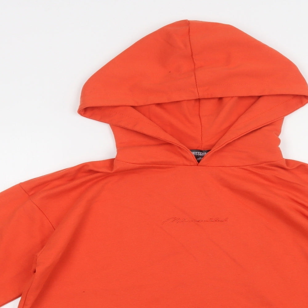 Missguided Womens Orange  Polyester Pullover Hoodie Size 6