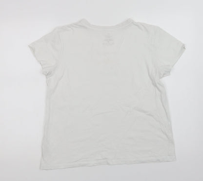 Preloved Primark Womens White  Cotton Basic T-Shirt Size M Crew Neck - Nice - Back