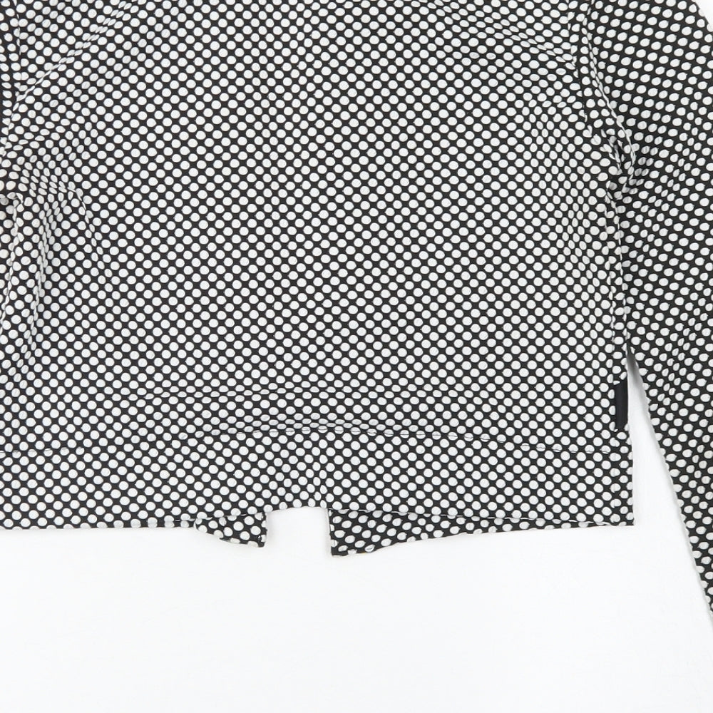 Boohoo Womens Black Polka Dot  Jacket Blazer Size 10