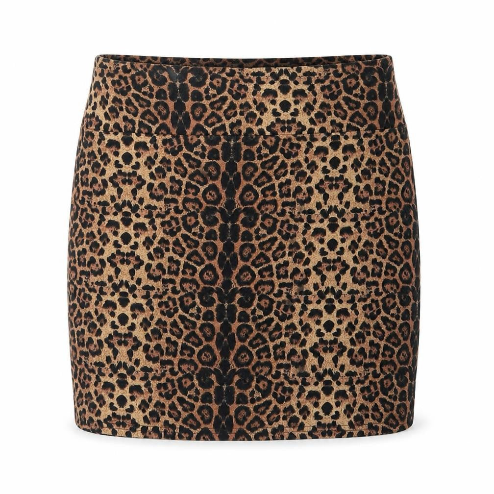 Cotton On Womens Brown Animal Print Cotton A-Line Skirt Size S