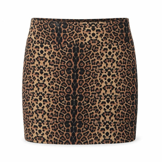 Cotton On Womens Brown Animal Print Cotton A-Line Skirt Size S