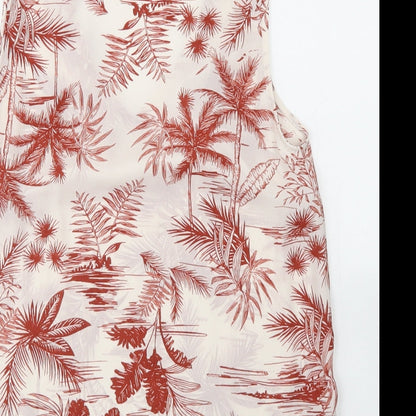 Preloved Primark Womens White Floral Polyester Basic Blouse Size 6 V-Neck - Label