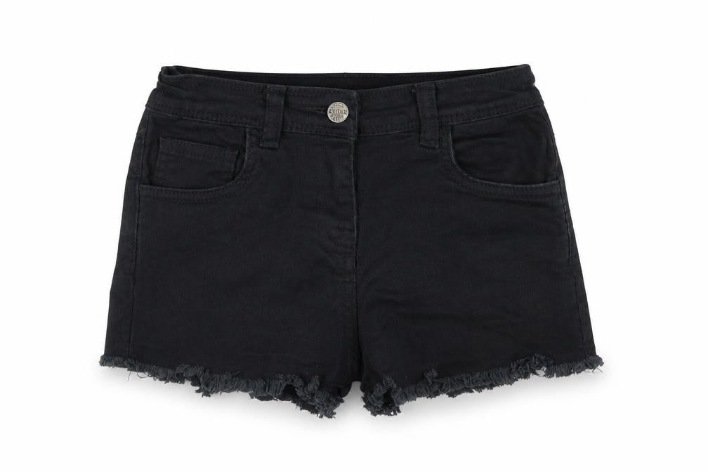 Pep & Co Girls Black  Cotton Mom Shorts Size 8-9 Years  Regular Buckle