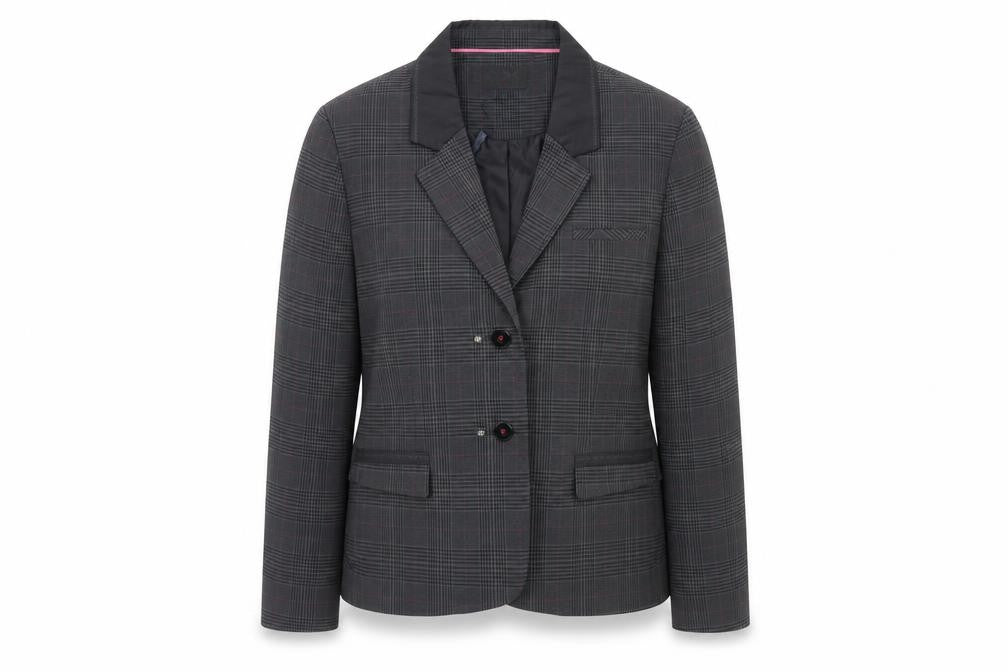 Thalassa Womens Grey Plaid Polyester Jacket Blazer Size 10   - Approximate Sizing