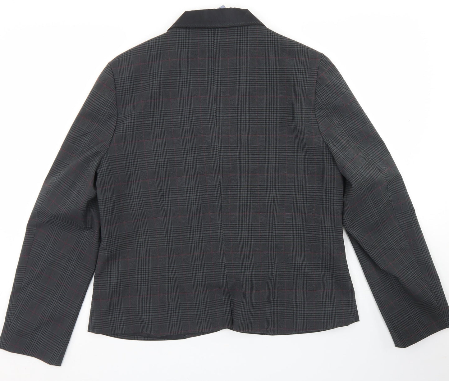 Thalassa Womens Grey Plaid Polyester Jacket Blazer Size 10   - Approximate Sizing