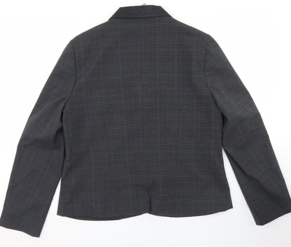 Thalassa Womens Grey Plaid Polyester Jacket Blazer Size 10   - Approximate Sizing