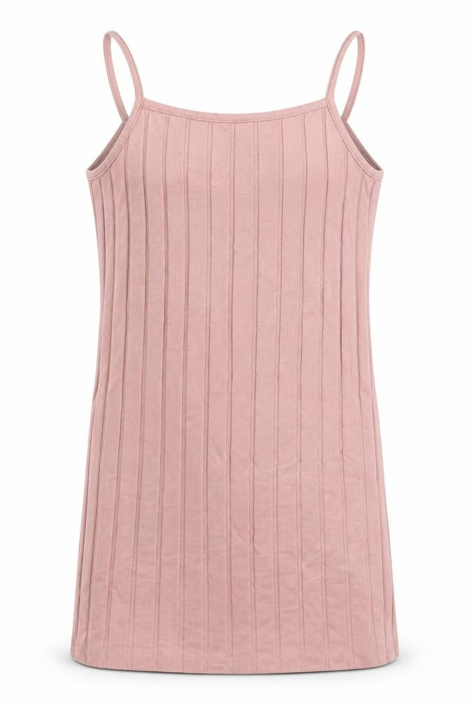SHEIN Girls Pink  Cotton Tank Dress  Size 8 Years  Round Neck Pullover