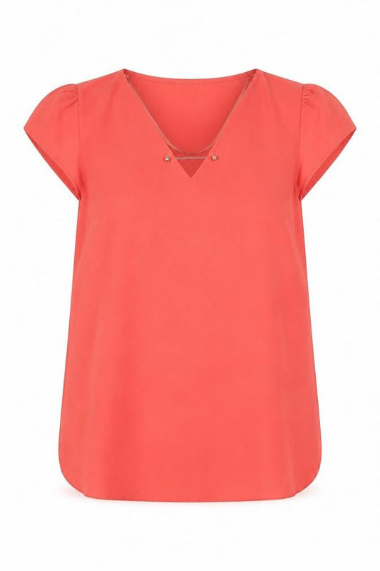 Atmosphere Womens Pink  Polyester Basic Blouse Size 12 V-Neck