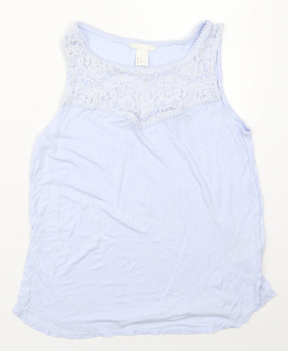 H&M Womens Blue  Viscose Basic Tank Size M Round Neck