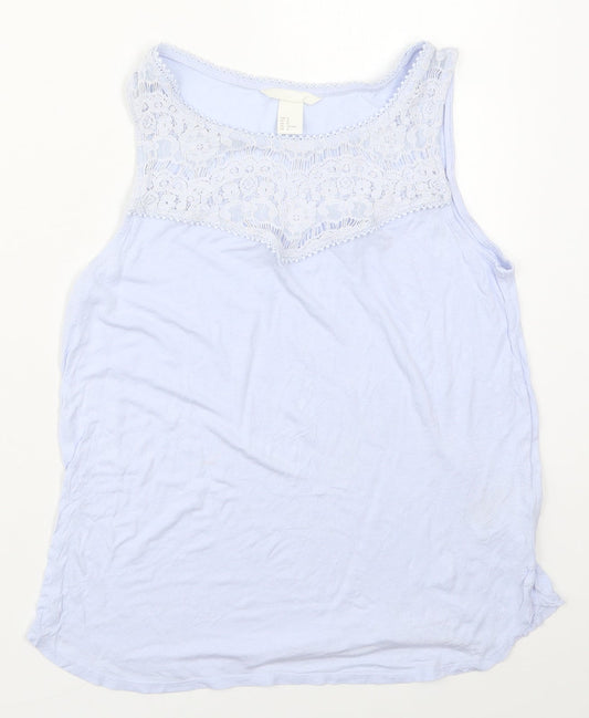 H&M Womens Blue  Viscose Basic Tank Size M Round Neck