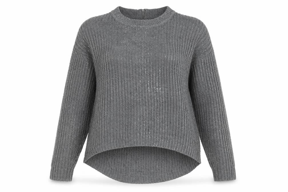 Dex Womens Grey Round Neck  Acrylic Pullover Jumper Size XS