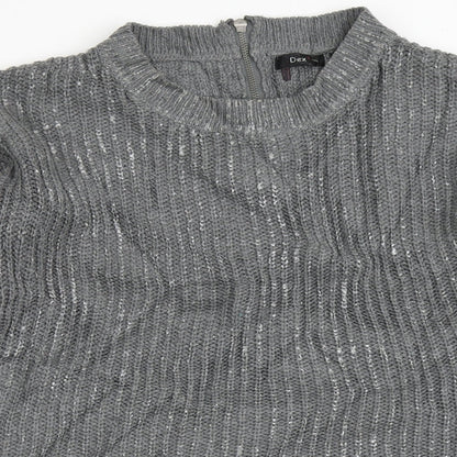 Dex Womens Grey Round Neck  Acrylic Pullover Jumper Size XS