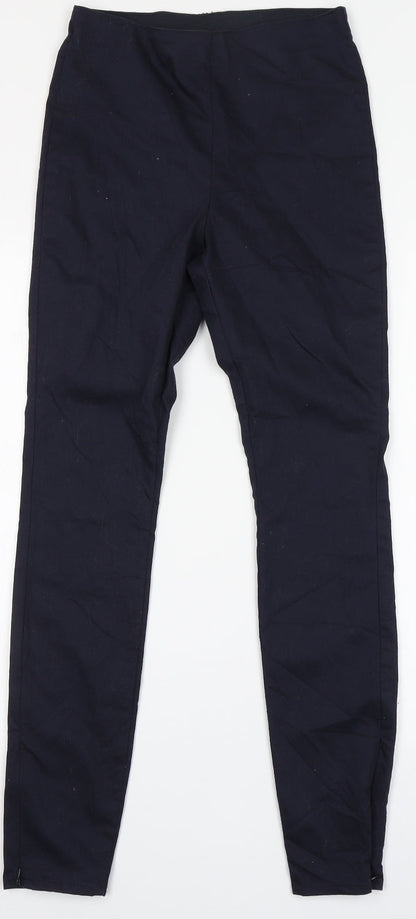 Divided Womens Blue  Cotton Trousers  Size 4 L28.5 in Regular
