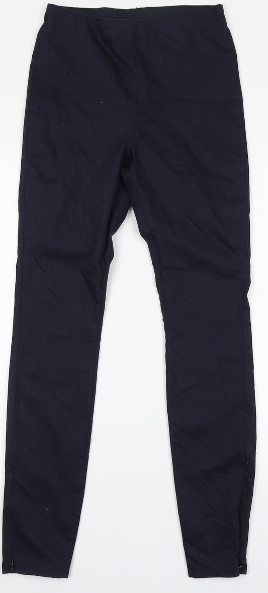 Divided Womens Blue  Cotton Trousers  Size 4 L28.5 in Regular
