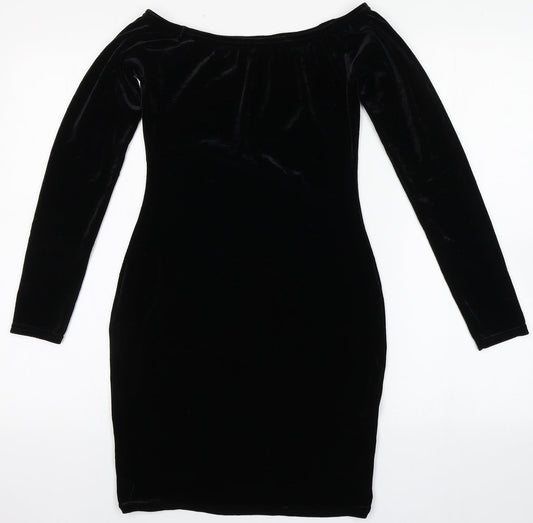 Missguided Womens Black  Polyester Bodycon  Size 10  Round Neck