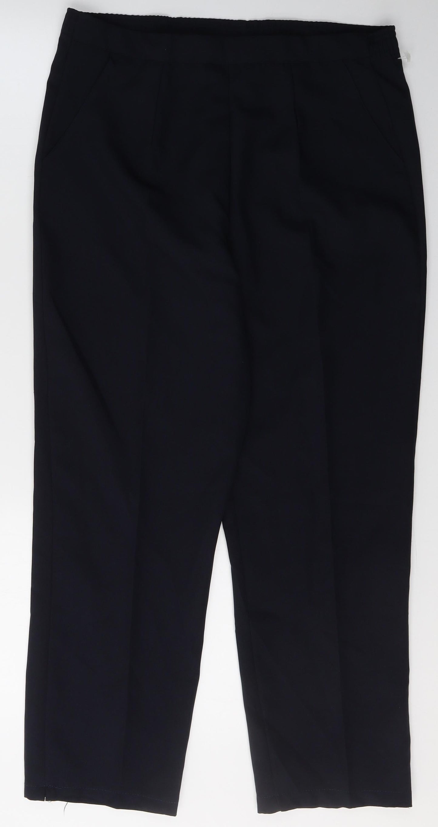 Preworn Womens Black  Polyester Trousers  Size 10 L27 in Regular