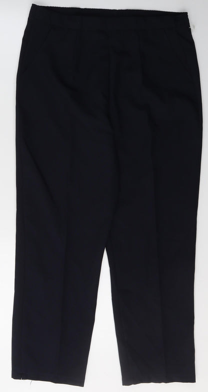 Preworn Womens Black  Polyester Trousers  Size 10 L27 in Regular