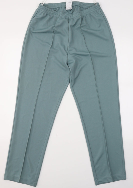 Damart Womens Green  Polyester Trousers  Size 14 L29 in Regular