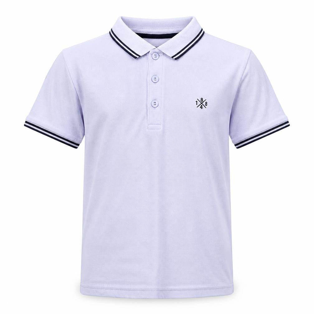 Marks & Spencer Boys Purple  100% Cotton Basic Polo Size 9-10 Years Collared Button