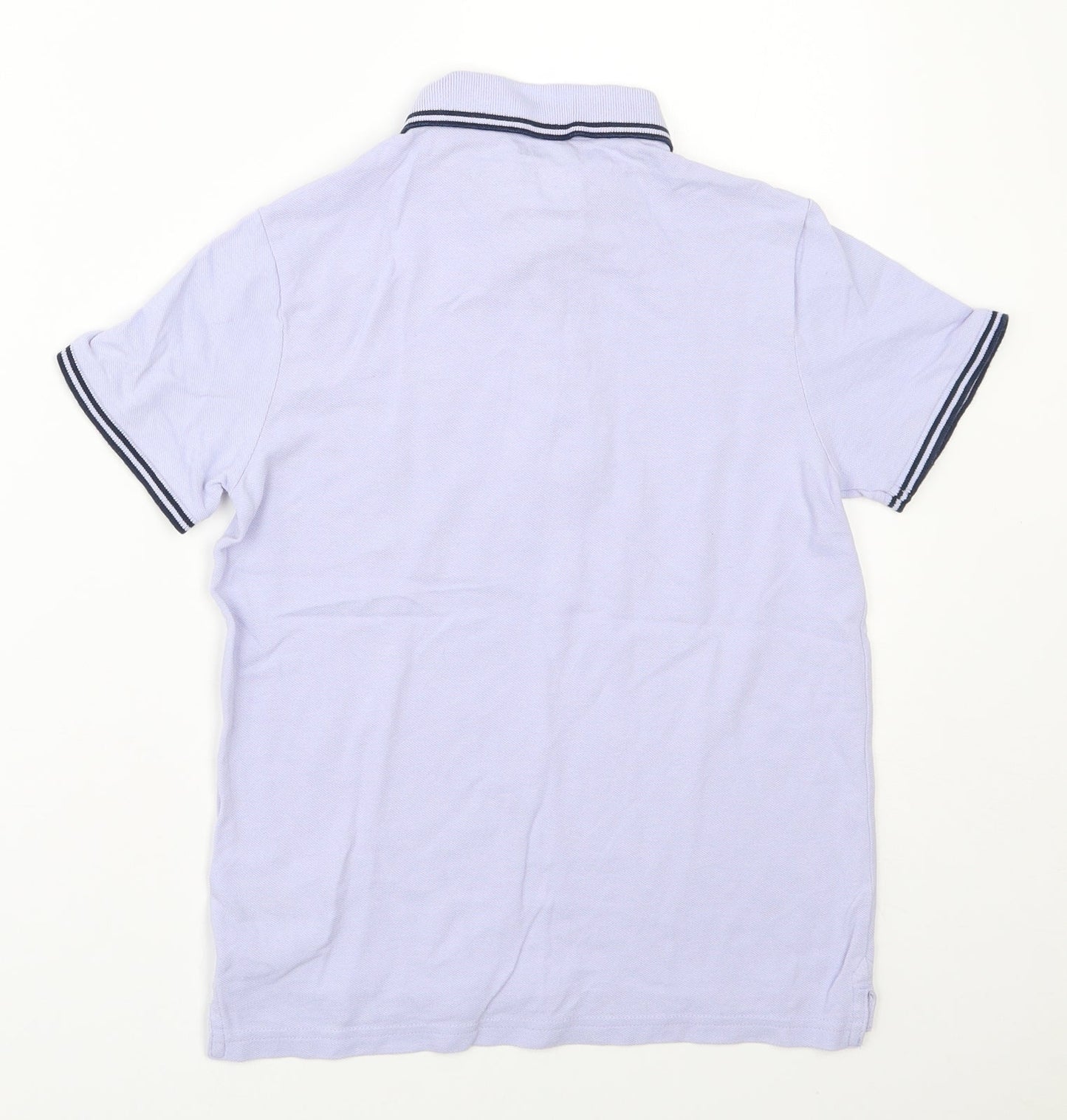 Marks and Spencer Boys Purple  100% Cotton Basic Polo Size 9-10 Years Collared Button