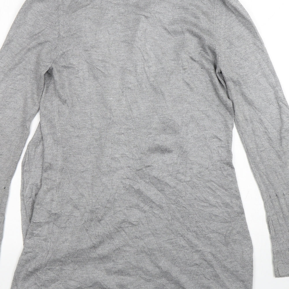 Per Una  Womens Grey V-Neck  Viscose Cardigan Jumper Size 8