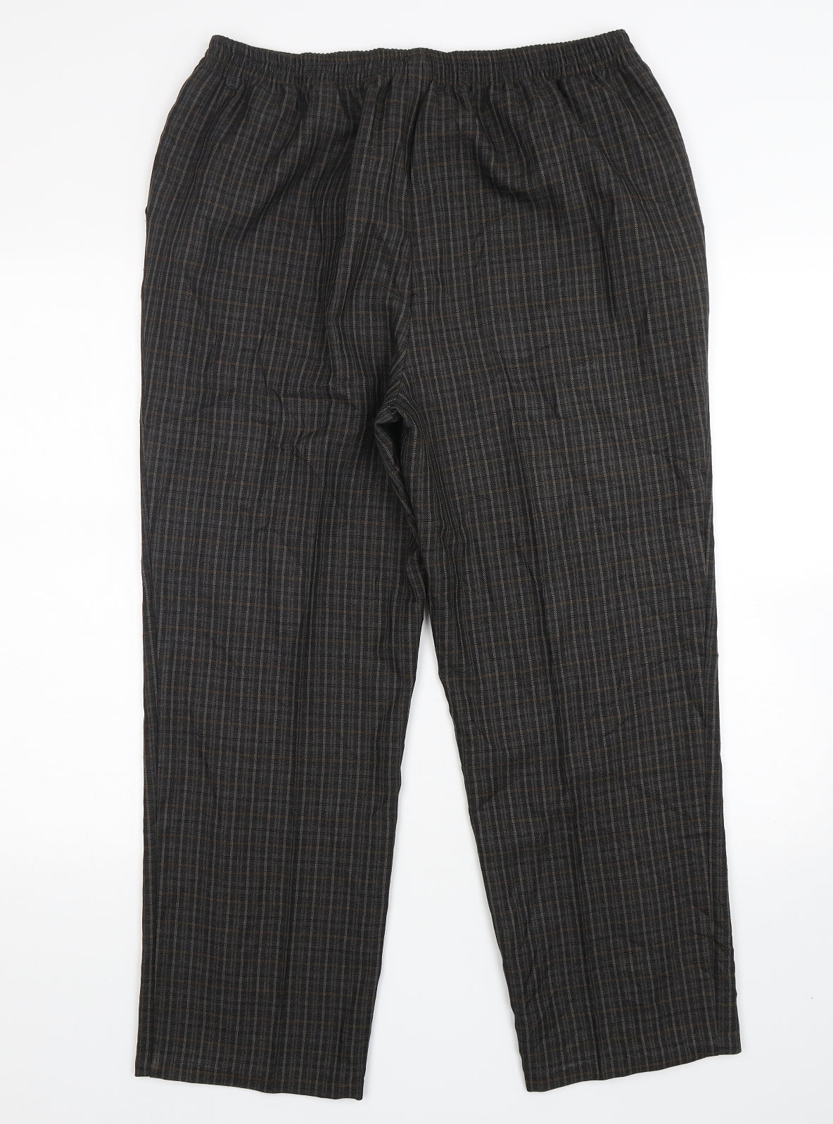 Marks and Spencer Womens Multicoloured Check Polyester Trousers  Size 16 L27 in Regular