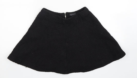 Topshop Womens Black  Polyester Mini Skirt Size 8