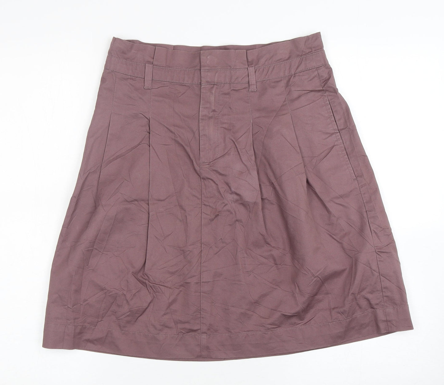 Zara Womens Purple  Cotton A-Line Skirt Size S