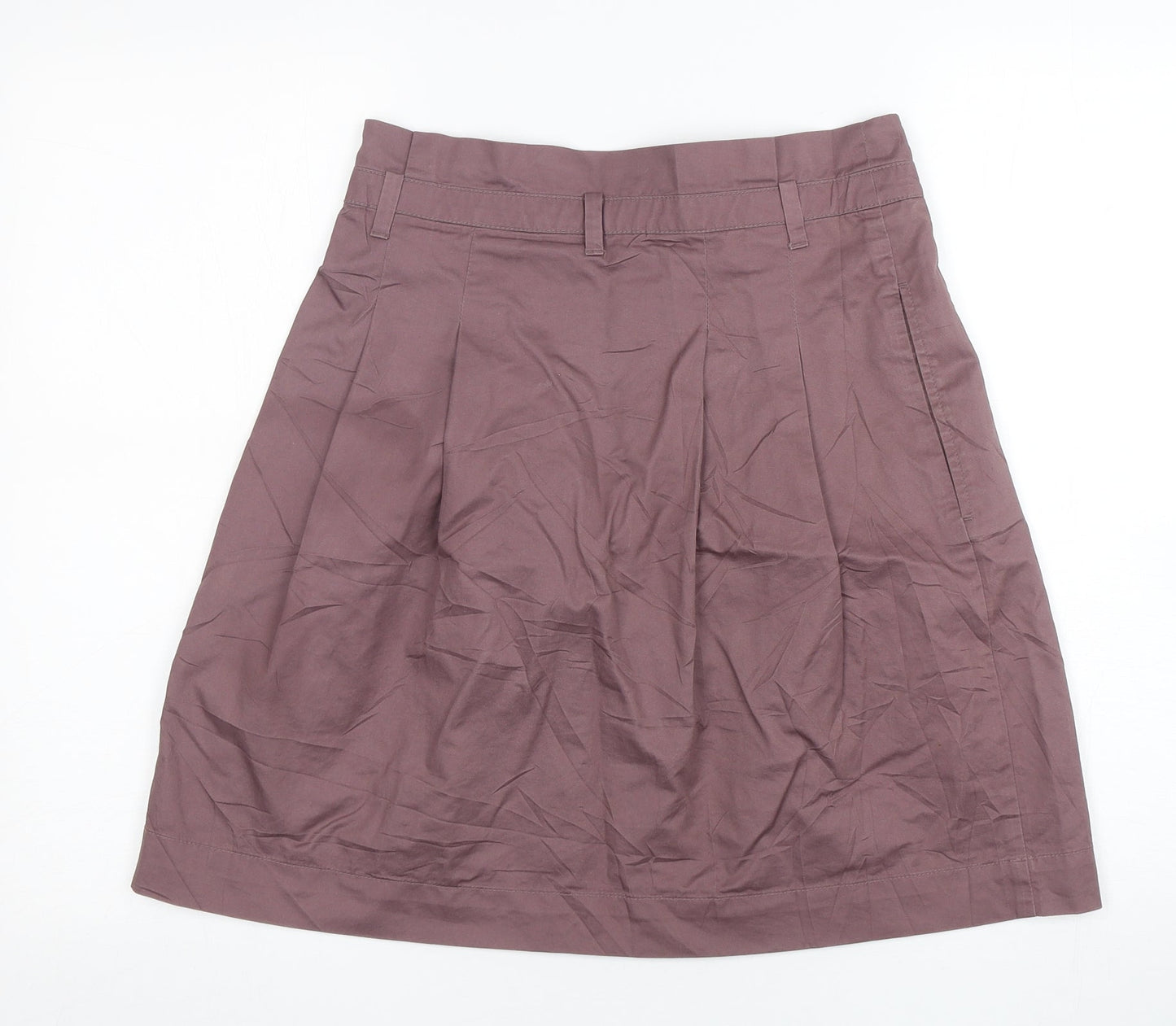 Zara Womens Purple  Cotton A-Line Skirt Size S
