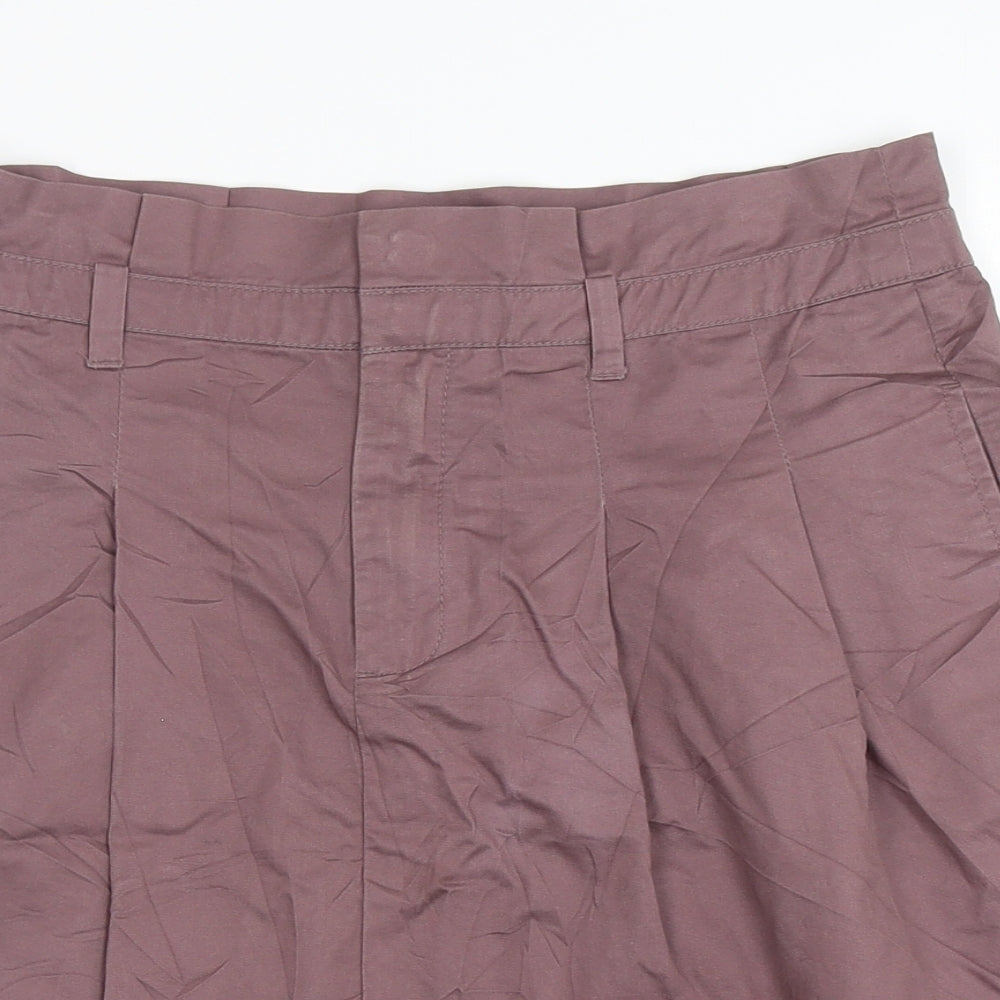 Zara Womens Purple  Cotton A-Line Skirt Size S