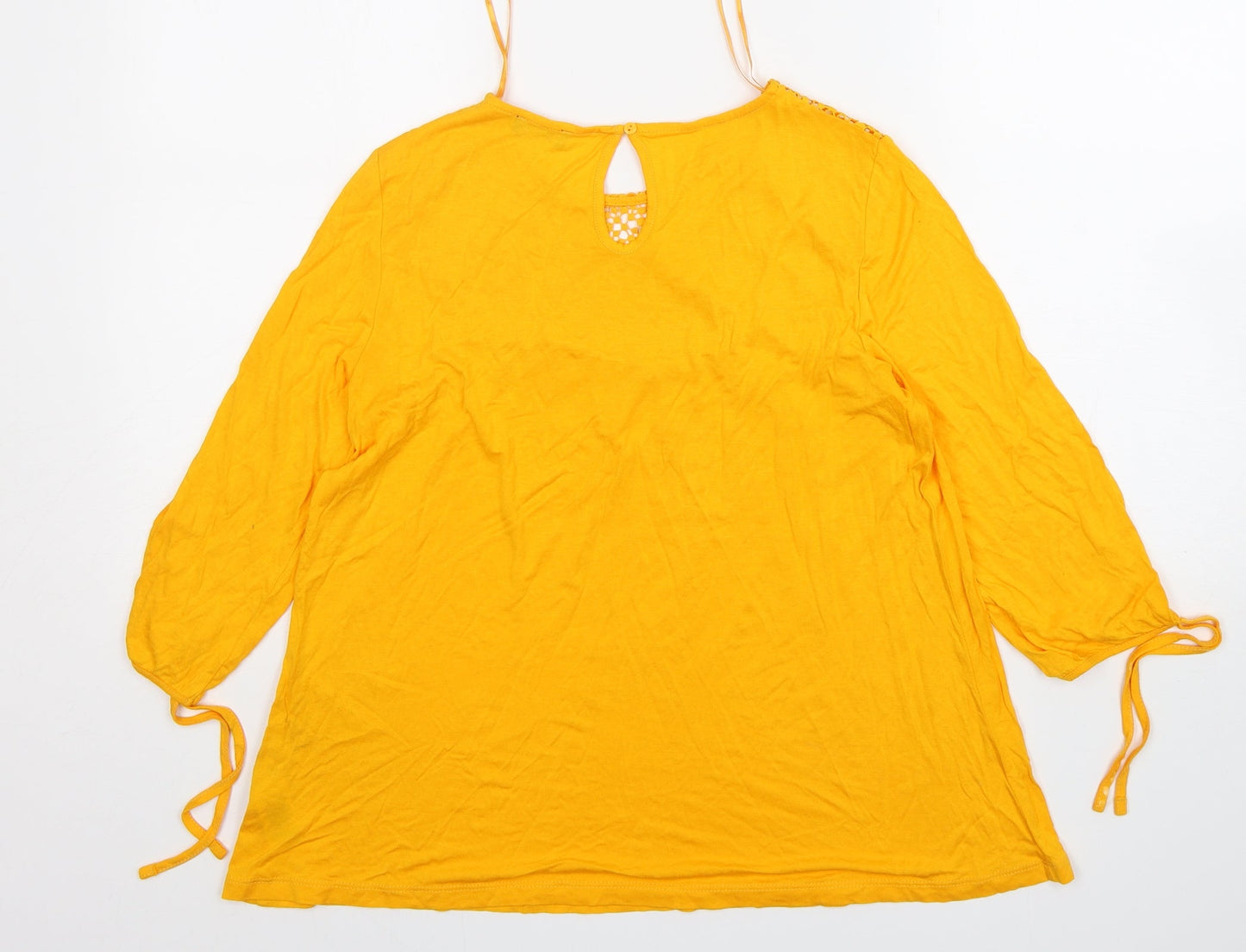 F&F Womens Orange  Viscose Basic T-Shirt Size 10 Round Neck