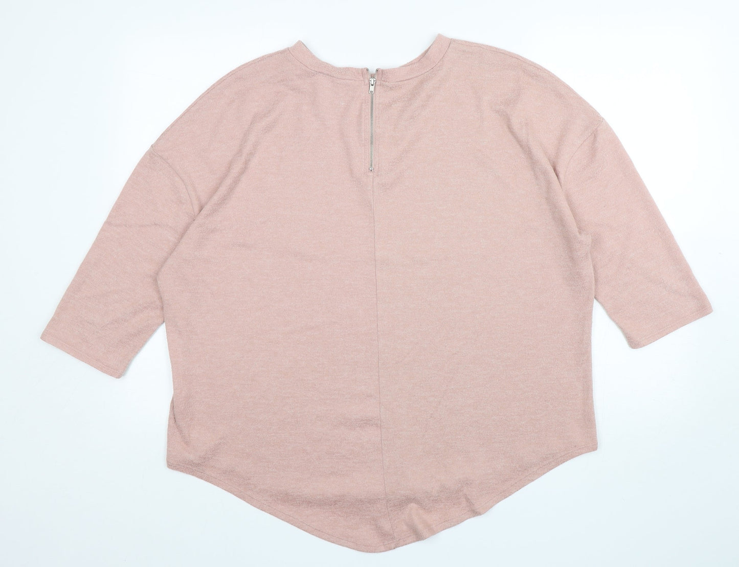 Primark Womens Pink Round Neck  Polyester Pullover Jumper Size 14