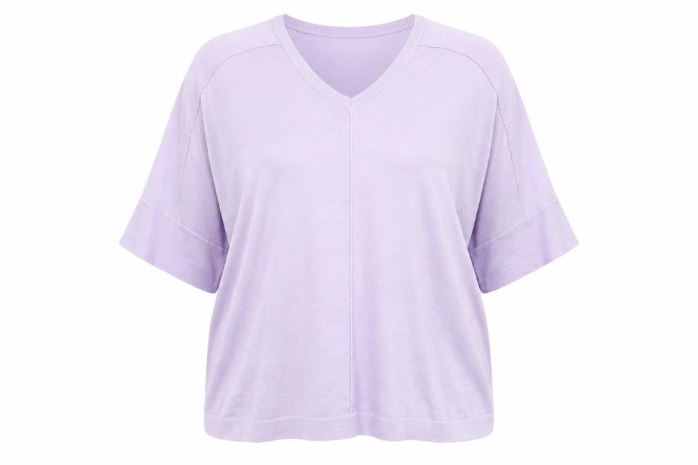 NEXT Womens Purple V-Neck  Viscose Pullover Jumper Size L