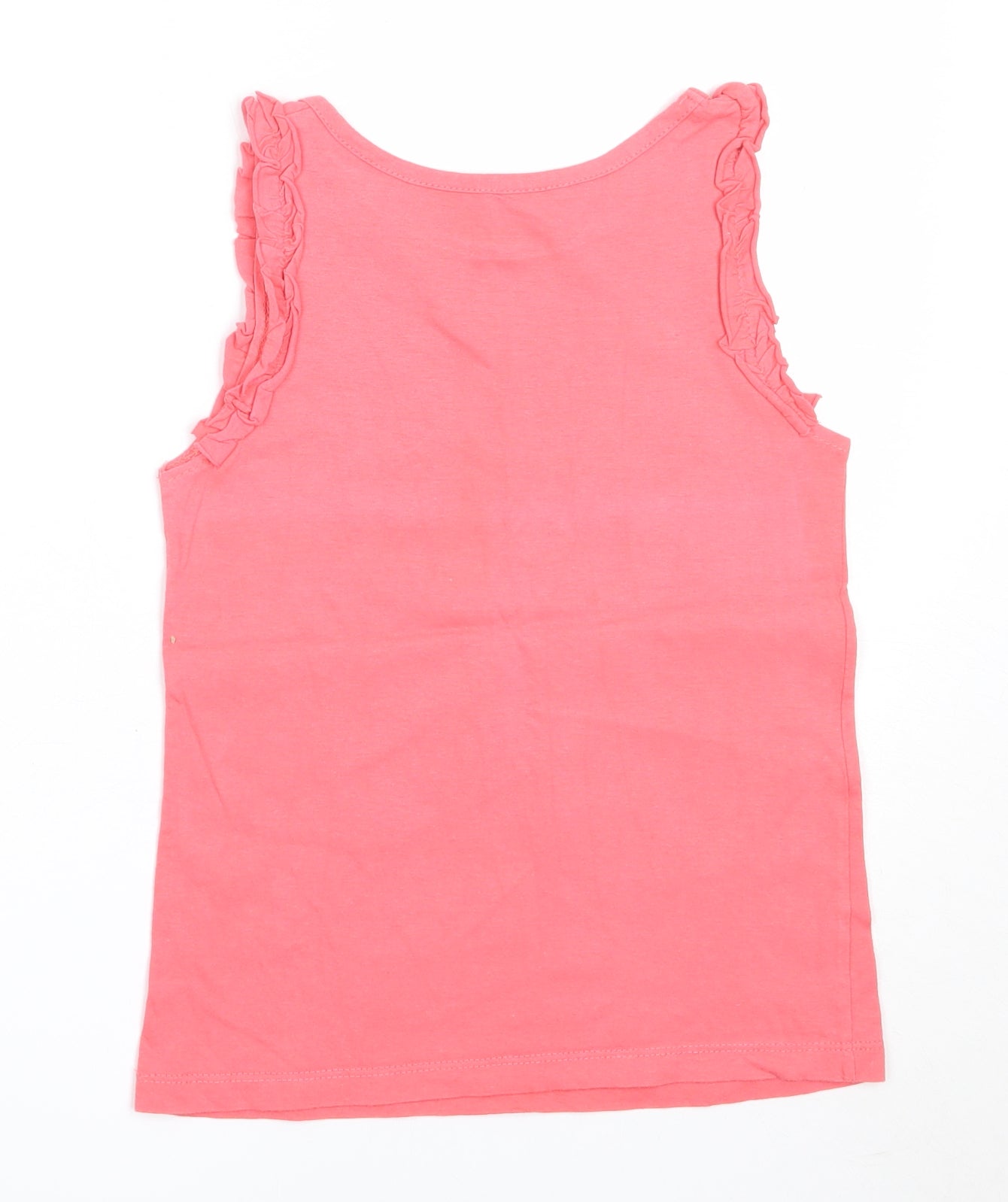 Emily Girls Red  Cotton Basic Tank Size 8 Years Round Neck