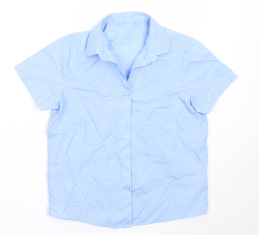 George Girls Blue  Polyester Basic Button-Up Size 8-9 Years Collared  - school
