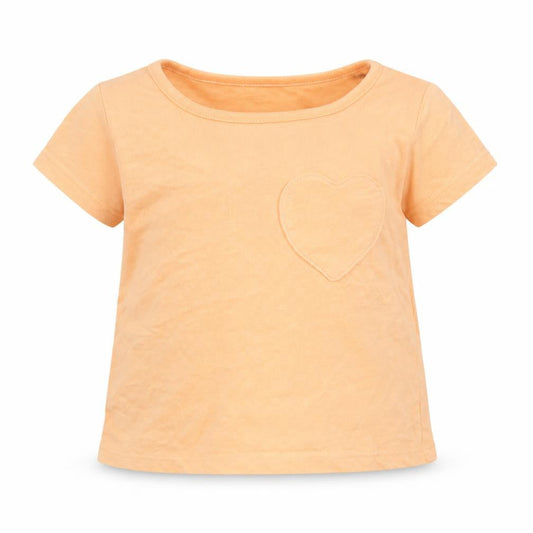 George Girls Orange  Cotton Basic T-Shirt Size 6-9 Months Round Neck