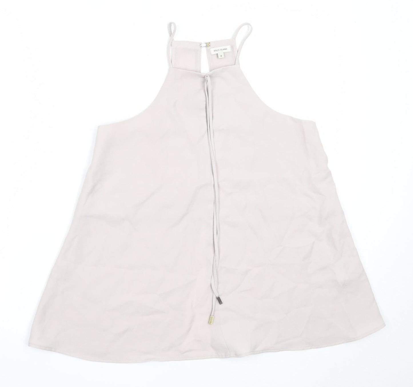 River Island Womens Grey  Polyester Camisole Blouse Size 8 Square Neck