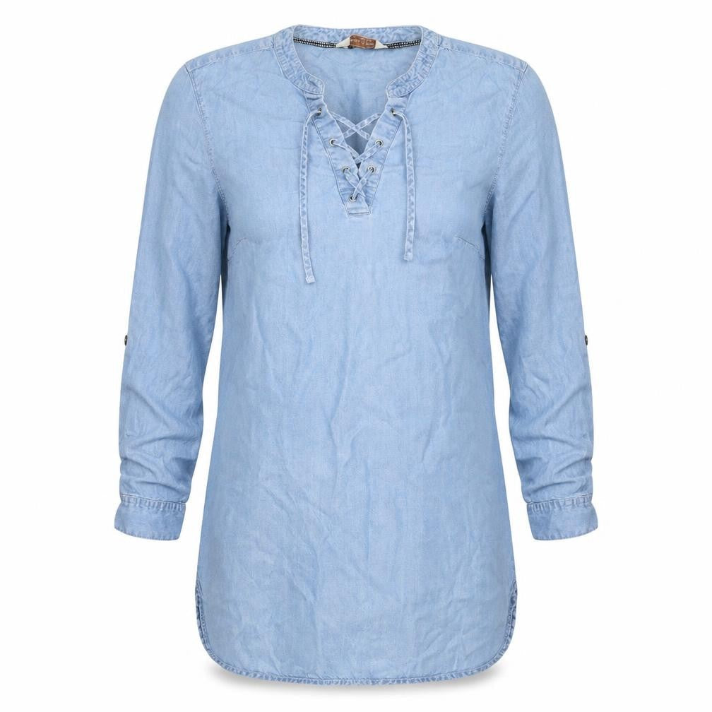 F&F Womens Blue  Lyocell Shift  Size 14  V-Neck